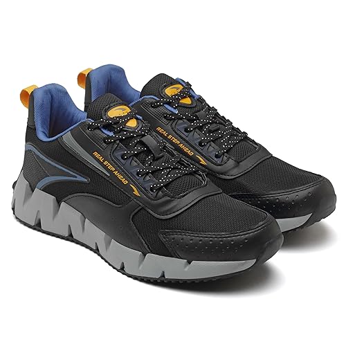 ASIAN Men's ZIGZAG-02 Sport Running,Walking,Gym Shoes with Cushioning Material,Extra Jump Lightweight Shoes TPR Outsole with Memory Foam Insole Casual Shoes for Men's & Boy's